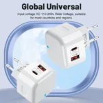 Carregador 20W USB-C PD com Duas Portas para iPhone
