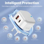 Carregador 20W USB-C PD com Duas Portas para iPhone