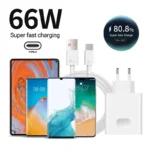 Carregador Rápido 66W com Cabo para Huawei e Honor