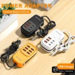 Estação de Carregamento 6 em 1 com Tomada e Portas USB