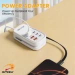 Estação de Carregamento 6 em 1 com Tomada e Portas USB
